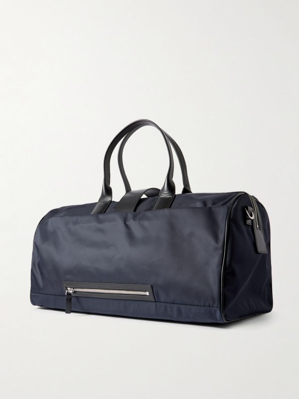 Butterfly Leather-Trimmed Nylon Duffle Bag - BK