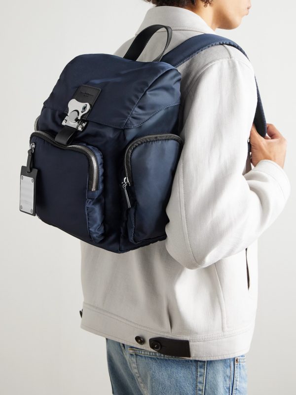 Bank on the Road Butterfly PC Small Leather-Trimmed ECONYL® Backpack - OU