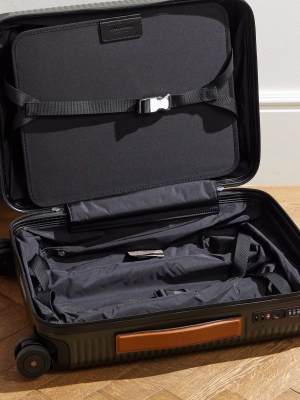 Bank Zip Deluxe M 55cm Leather-Trimmed Polycarbonate Spinner Carry-On Suitcase - E1 Bank Zip Deluxe M 55cm Leather-Trimmed Polycarbonate Spinner Carry-On Suitcase - E1