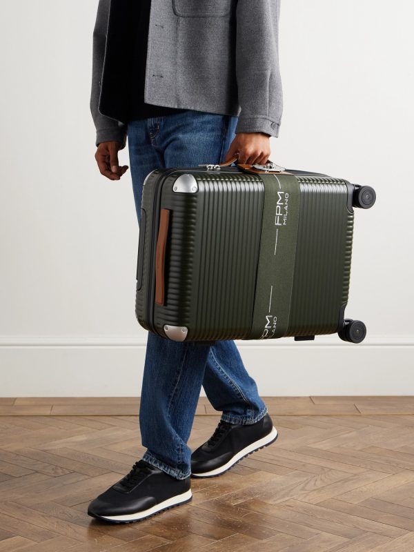 Bank Zip Deluxe M 55cm Leather-Trimmed Polycarbonate Spinner Carry-On Suitcase - E2 Bank Zip Deluxe M 55cm Leather-Trimmed Polycarbonate Spinner Carry-On Suitcase - E2
