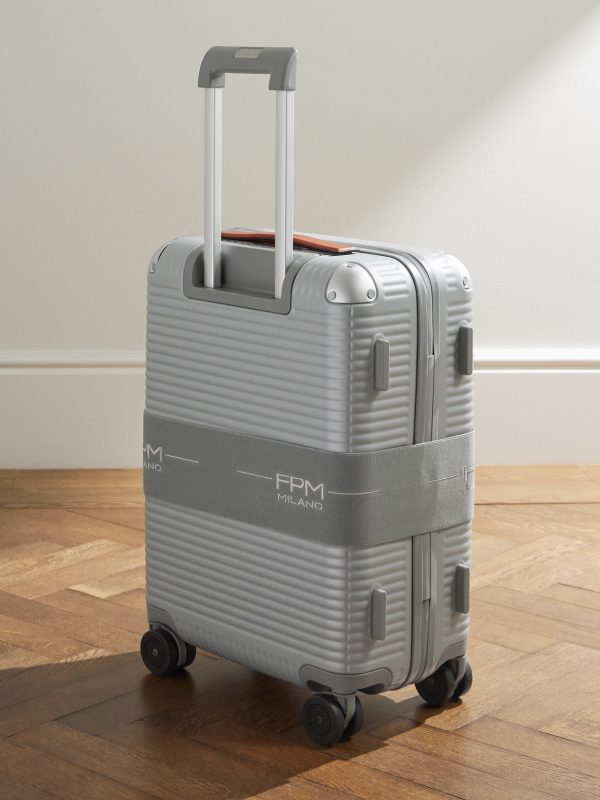 Bank Zip Deluxe M 55cm Leather-Trimmed Polycarbonate Spinner Carry-On Suitcase - BK Bank Zip Deluxe M 55cm Leather-Trimmed Polycarbonate Spinner Carry-On Suitcase - BK