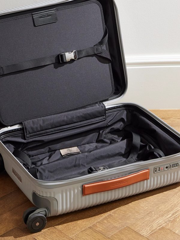 Bank Zip Deluxe M 55cm Leather-Trimmed Polycarbonate Spinner Carry-On Suitcase - E1 Bank Zip Deluxe M 55cm Leather-Trimmed Polycarbonate Spinner Carry-On Suitcase - E1