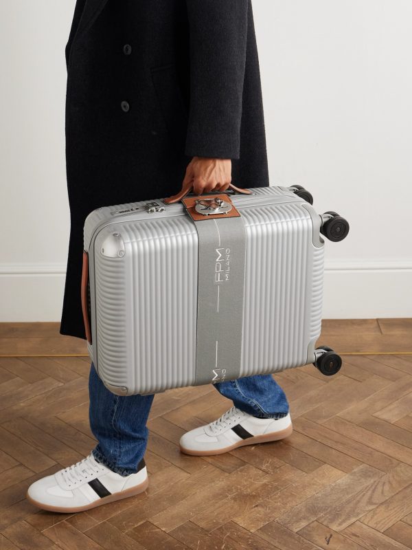 Bank Zip Deluxe M 55cm Leather-Trimmed Polycarbonate Spinner Carry-On Suitcase - E2 Bank Zip Deluxe M 55cm Leather-Trimmed Polycarbonate Spinner Carry-On Suitcase - E2