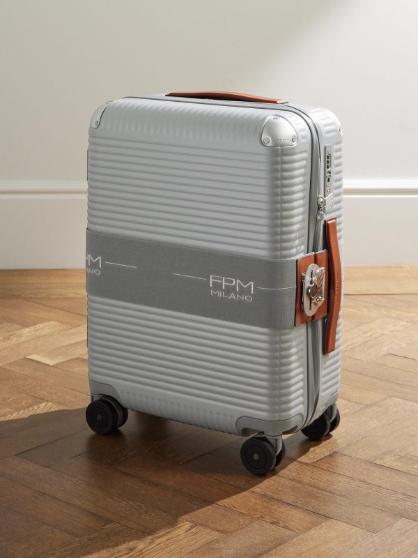 Bank Zip Deluxe M 55cm Leather-Trimmed Polycarbonate Spinner Carry-On Suitcase Bank Zip Deluxe M 55cm Leather-Trimmed Polycarbonate Spinner Carry-On Suitcase