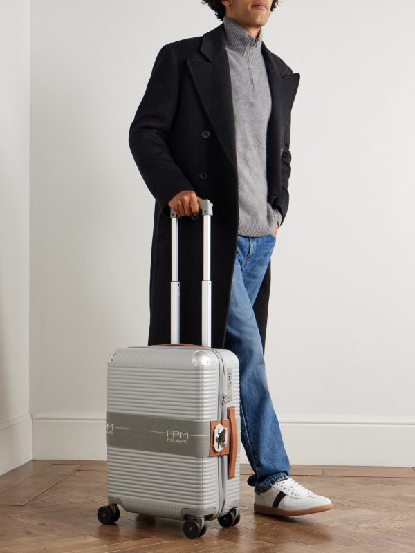 Bank Zip Deluxe M 55cm Leather-Trimmed Polycarbonate Spinner Carry-On Suitcase - OU Bank Zip Deluxe M 55cm Leather-Trimmed Polycarbonate Spinner Carry-On Suitcase - OU