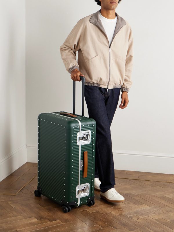 Bank Spinner 76cm Leather-Trimmed Polycarbonate Spinner Suitcase - OU Bank Spinner 76cm Leather-Trimmed Polycarbonate Spinner Suitcase - OU