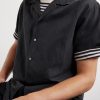Convertible-Collar Silk and Linen-Blend Shirt - CU