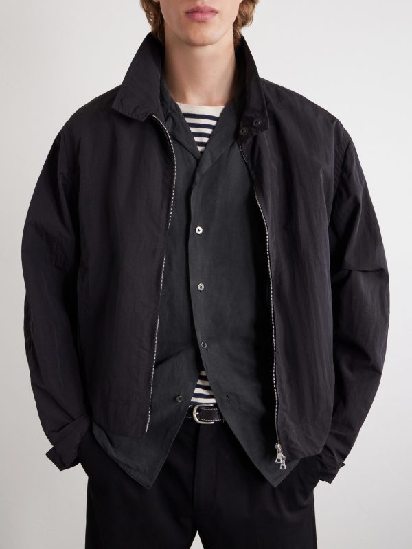 Convertible-Collar Silk and Linen-Blend Shirt - E1