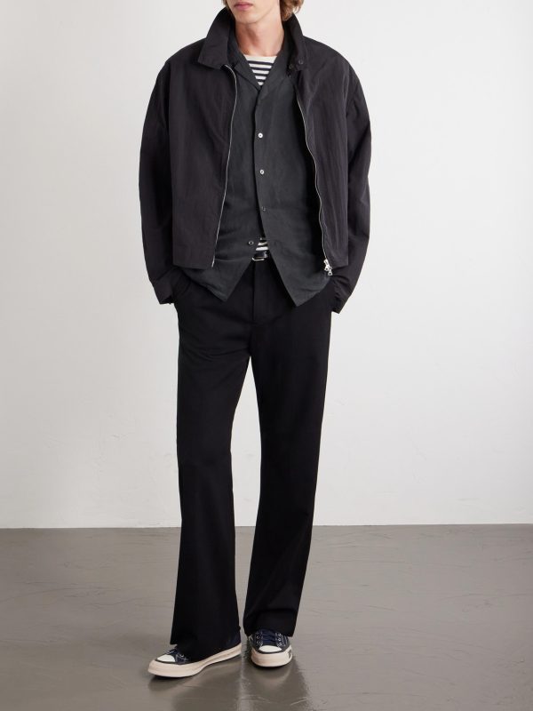 Convertible-Collar Silk and Linen-Blend Shirt - OU
