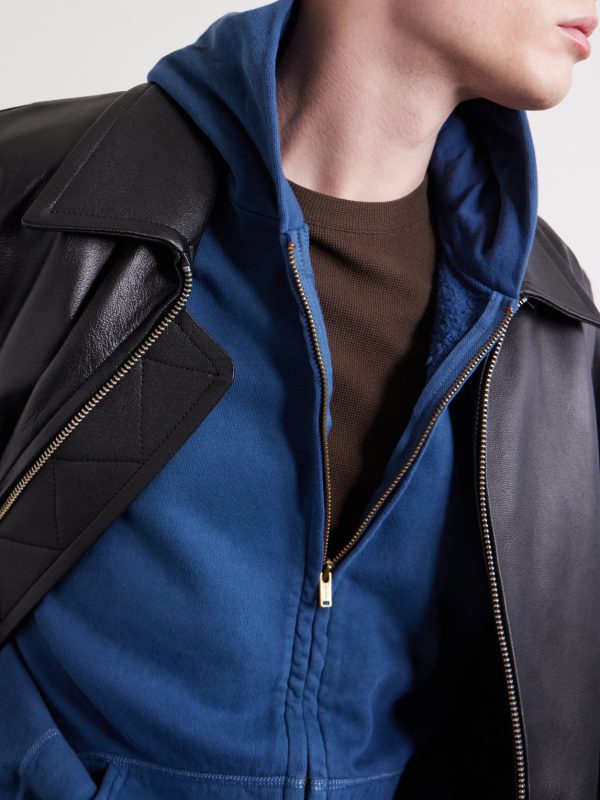 Distressed Cotton-Jersey Zip-Up Hoodie - CU