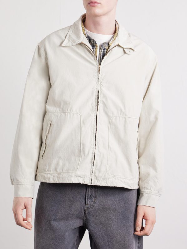 Silk and Cotton-Blend Gabardine Coach Jacket - FR Silk and Cotton-Blend Gabardine Coach Jacket - FR
