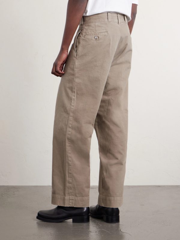 Wide-Leg Cotton-Twill Trousers - BK Wide-Leg Cotton-Twill Trousers - BK