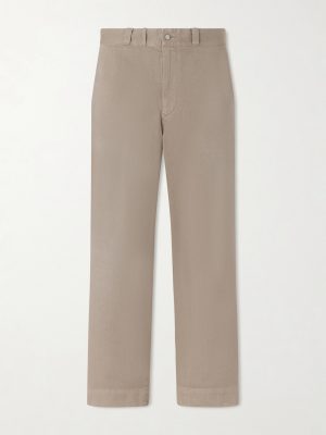 Wide-Leg Cotton-Twill Trousers