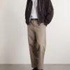 Wide-Leg Cotton-Twill Trousers - OU Wide-Leg Cotton-Twill Trousers - OU