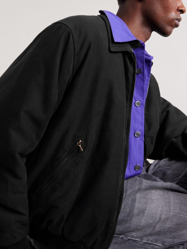 Cotton and Silk-Blend Moleskin Bomber Jacket - CU Cotton and Silk-Blend Moleskin Bomber Jacket - CU