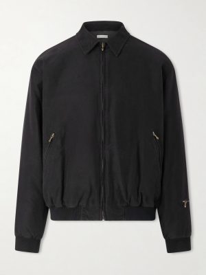 Cotton and Silk-Blend Moleskin Bomber Jacket Cotton and Silk-Blend Moleskin Bomber Jacket