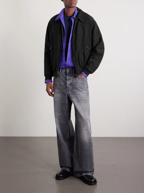 Cotton and Silk-Blend Moleskin Bomber Jacket - OU Cotton and Silk-Blend Moleskin Bomber Jacket - OU