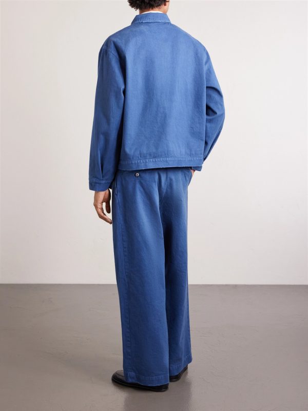 Straight-Leg Cotton-Twill Trousers - BK