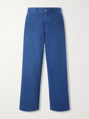Straight-Leg Cotton-Twill Trousers