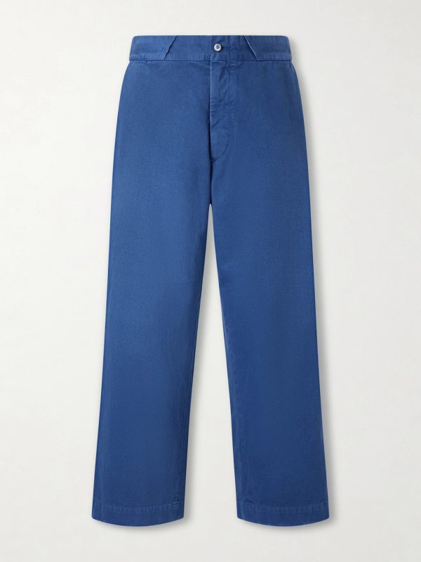 Straight-Leg Cotton-Twill Trousers