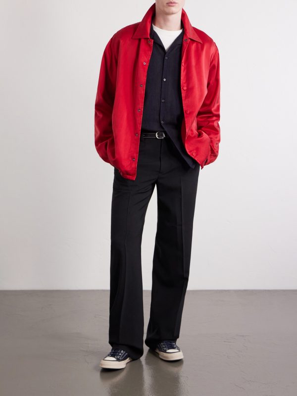Camp-Collar Checked Silk Shirt - OU Camp-Collar Checked Silk Shirt - OU