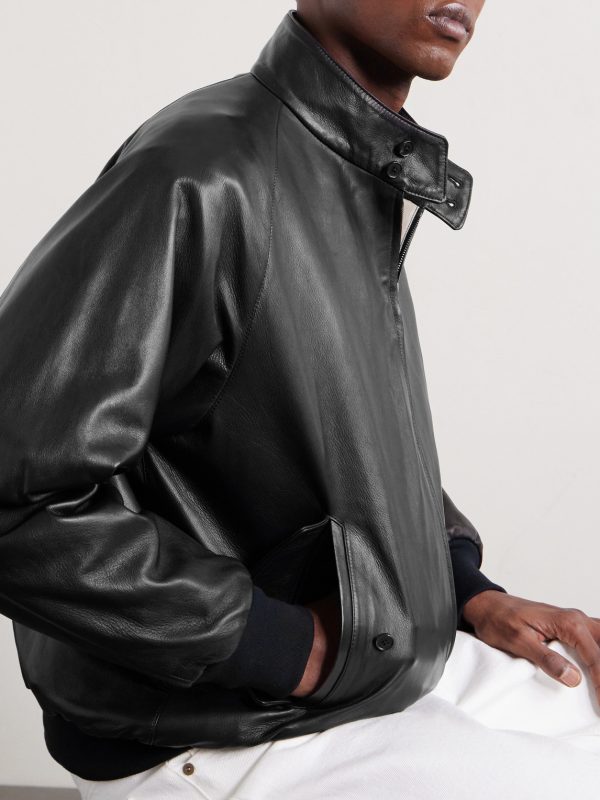 Padded Leather Harrington Jacket - CU Padded Leather Harrington Jacket - CU