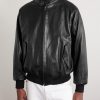 Padded Leather Harrington Jacket - FR Padded Leather Harrington Jacket - FR