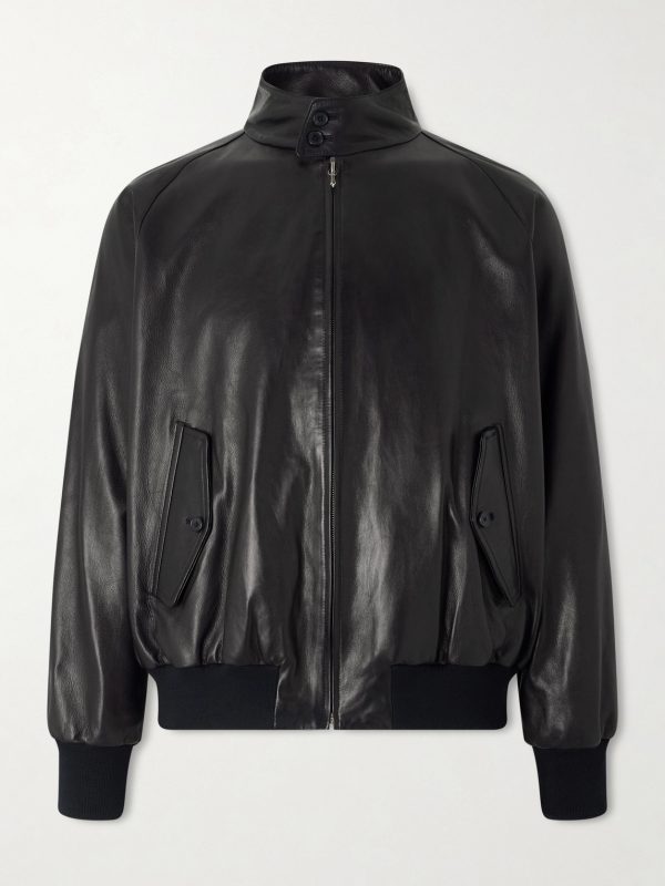 Padded Leather Harrington Jacket Padded Leather Harrington Jacket