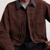 Leather-Trimmed Suede Jacket - CU