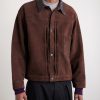 Leather-Trimmed Suede Jacket - FR