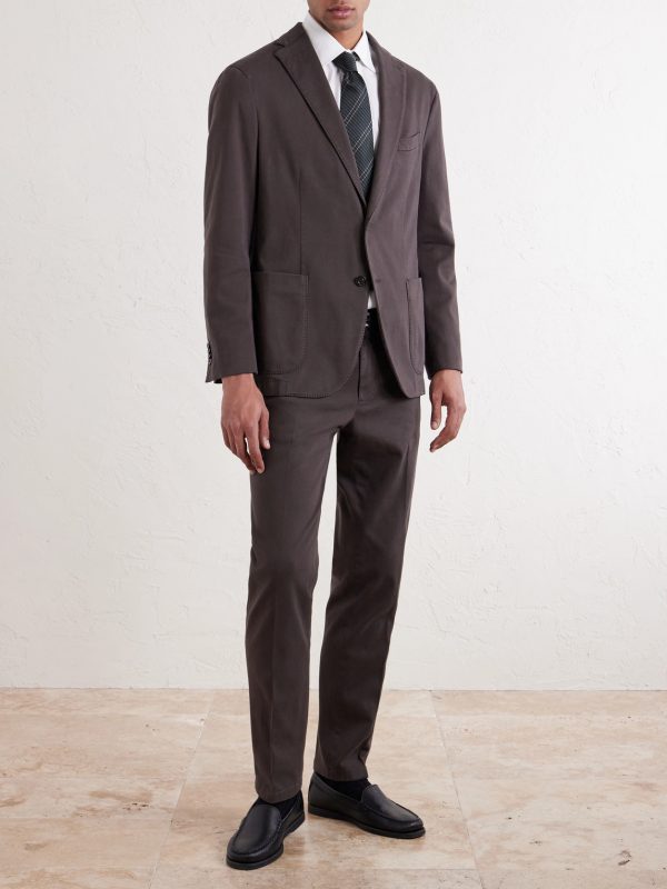 Tapered Cotton-Blend Twill Suit Trousers - OU2