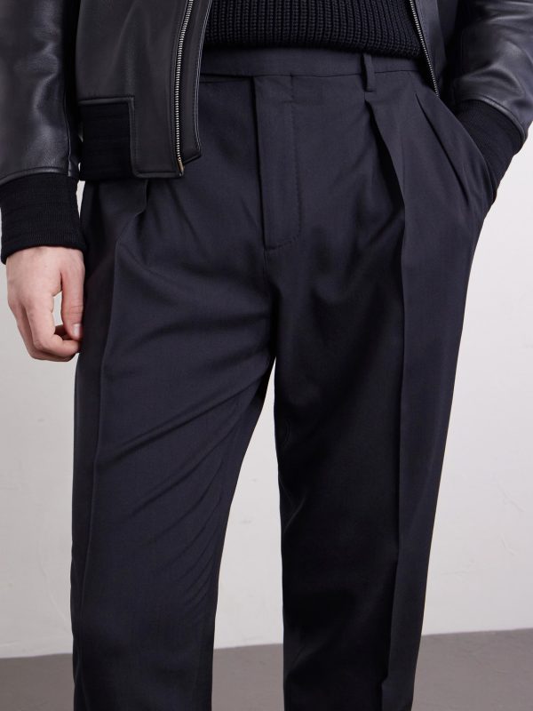 Straight-Leg Pleated Virgin Wool Trousers - CU Straight-Leg Pleated Virgin Wool Trousers - CU