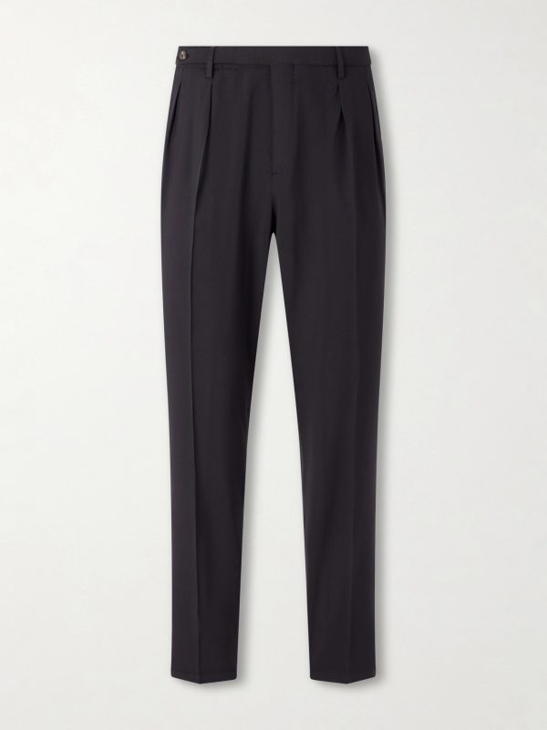 Straight-Leg Pleated Virgin Wool Trousers Straight-Leg Pleated Virgin Wool Trousers