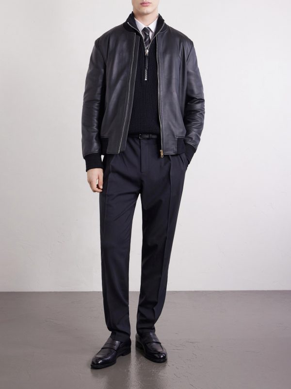 Straight-Leg Pleated Virgin Wool Trousers - OU Straight-Leg Pleated Virgin Wool Trousers - OU