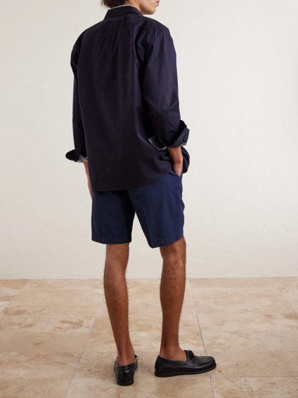 Straight-Leg Cotton-Blend Shorts - BK