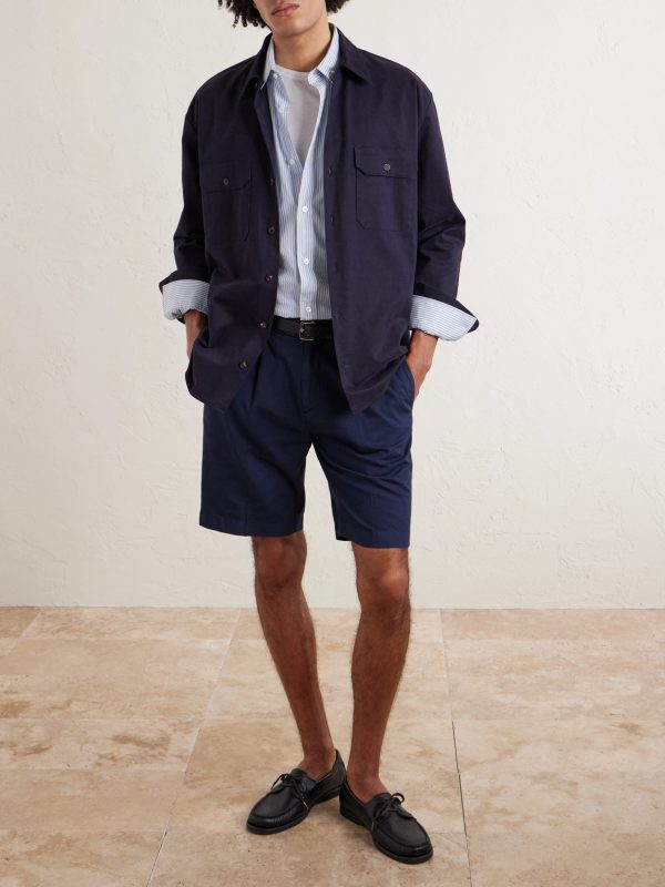 Straight-Leg Cotton-Blend Shorts - OU