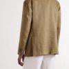 Double-Breasted Linen, Virgin Wool and Mohair-Blend Suit Jacket - BK