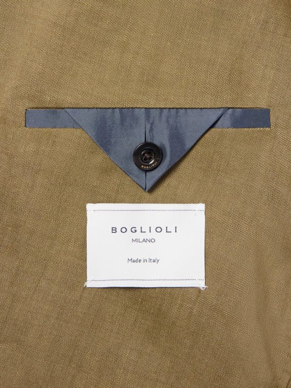 Double-Breasted Linen, Virgin Wool and Mohair-Blend Suit Jacket - E2