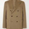 Double-Breasted Linen, Virgin Wool and Mohair-Blend Suit Jacket