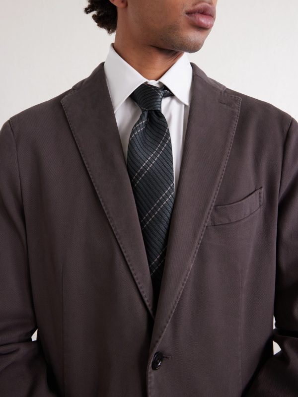 Cotton-Blend Twill Suit Jacket - E3 Cotton-Blend Twill Suit Jacket - E3
