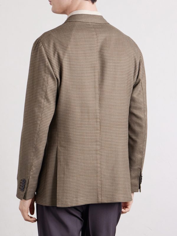Houndstooth Virgin Wool-Blend Blazer - BK Houndstooth Virgin Wool-Blend Blazer - BK