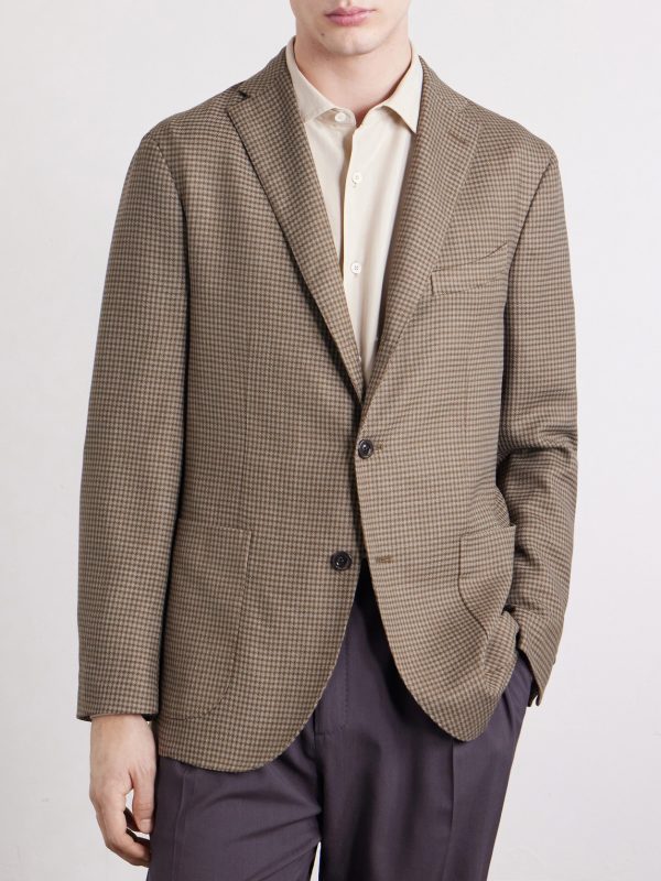Houndstooth Virgin Wool-Blend Blazer - FR Houndstooth Virgin Wool-Blend Blazer - FR