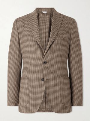 Houndstooth Virgin Wool-Blend Blazer Houndstooth Virgin Wool-Blend Blazer