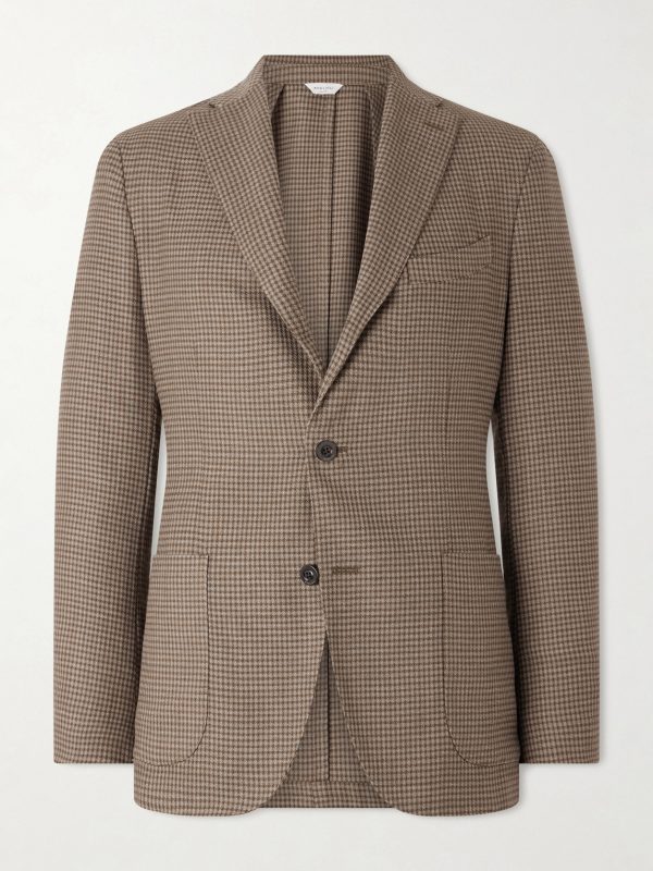Houndstooth Virgin Wool-Blend Blazer Houndstooth Virgin Wool-Blend Blazer