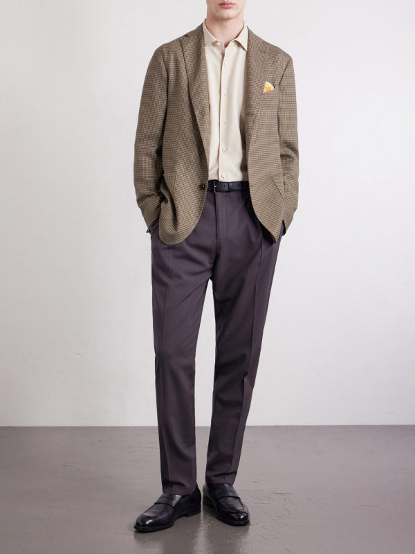 Houndstooth Virgin Wool-Blend Blazer - OU Houndstooth Virgin Wool-Blend Blazer - OU