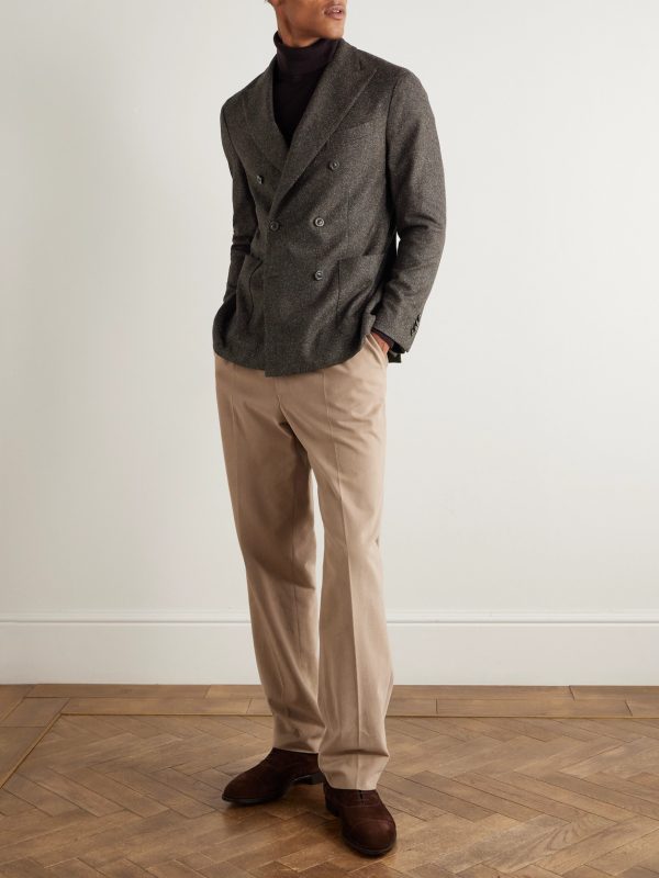 Double-Breasted Virgin Wool-Blend Blazer - OU
