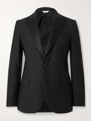 Satin-Trimmed Virgin Wool-Blend Tuxedo Jacket Satin-Trimmed Virgin Wool-Blend Tuxedo Jacket