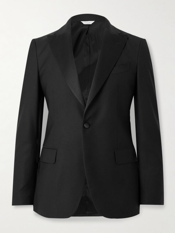 Satin-Trimmed Virgin Wool-Blend Tuxedo Jacket Satin-Trimmed Virgin Wool-Blend Tuxedo Jacket