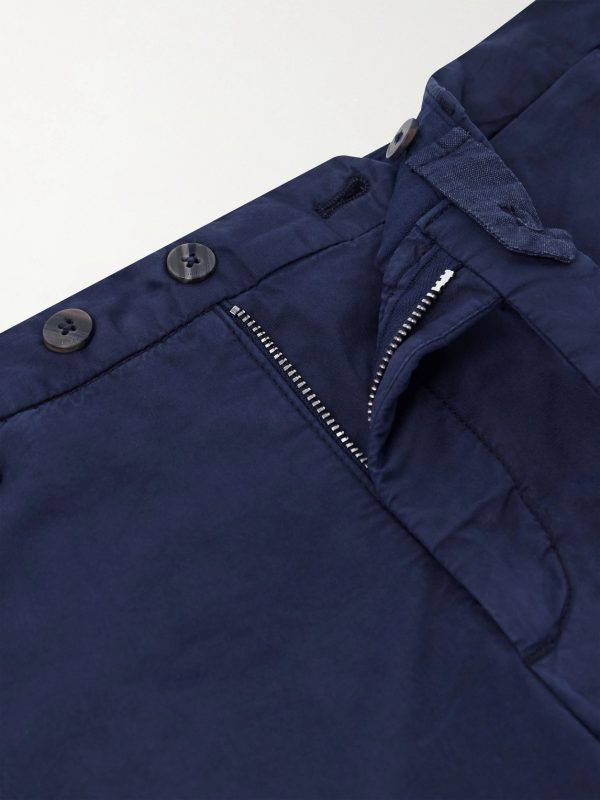 Tapered Cotton-Blend Trousers - E1 Tapered Cotton-Blend Trousers - E1