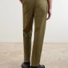 Straight-Leg Cotton-Blend Trousers - BK Straight-Leg Cotton-Blend Trousers - BK